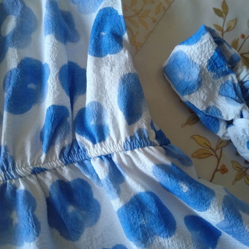 Orchestra dress for girl 6-8 years like new, white and blue
