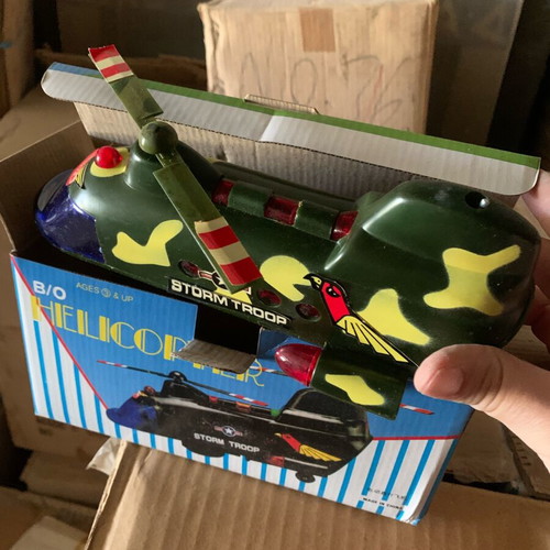 Vintage helicopter toy, works