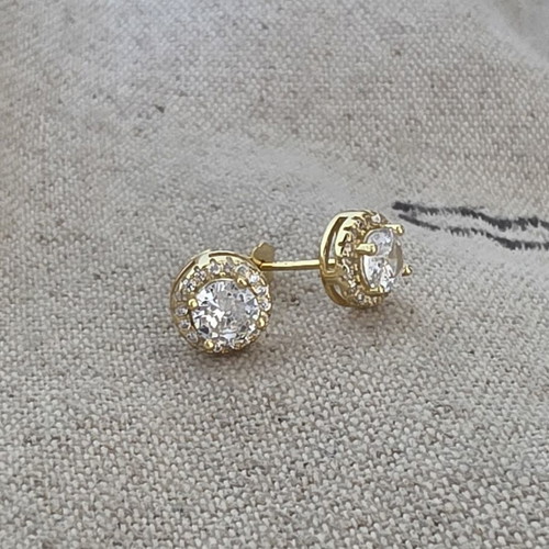 Silver 925 earrings with cubic zirconia, handmade