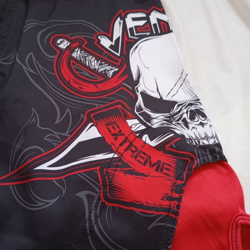 Venum MMA Extreme Fight shorts used, size XL, black and red