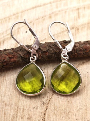 Silver earrings with Peridot new
