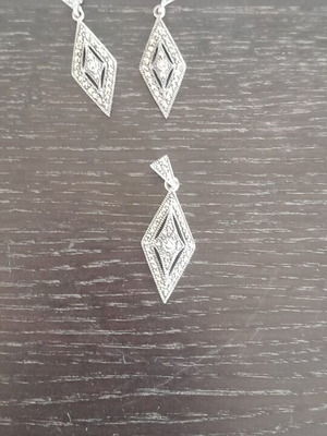 Jewelry set with marcasite and silver, like new, Gianniotiki style