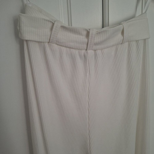 Rib Crop Pants with Belt like new, white, size S