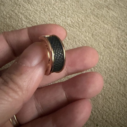 18K Gold Plated Ring with Black Detail used