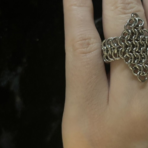 Chainmail ring handmade silver, new stainless steel