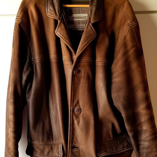 Marco' Polo leather jacket used, brown, size Large