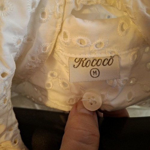 Rococo white crop jacket with detachable hood new