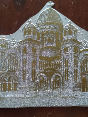 Typographic plate Saint Andreas Patra used, 27x17cm