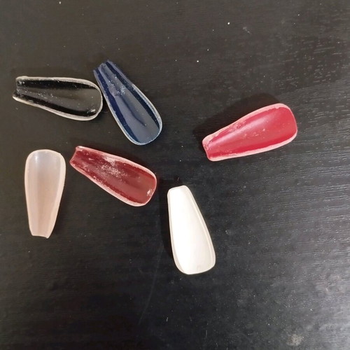 Fake plastic nails like new with base and clear polish