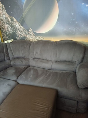 Corner sofa used, extendable, gray color