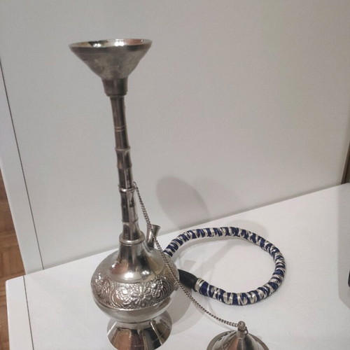 Metal hookah used, 25 cm, oriental style