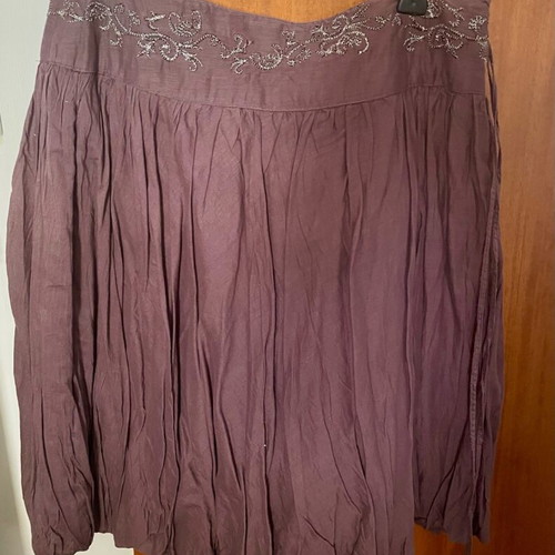 Zara skirt brown like new, cotton with embroidery size S