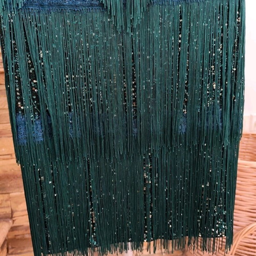 Sequin dress with fringes and sequins size M like new, green
