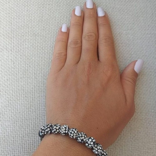 Bracelet with rhinestones and hematite new, handmade shamballa