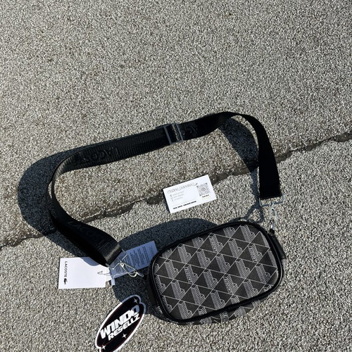 Lacoste monogram shoulder bag brand new, black