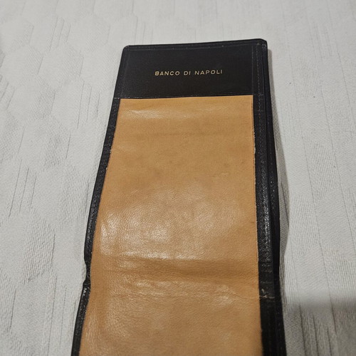 Leather promotional wallet Banco di Napoli like new, 13x8.5 cm, 30 years old