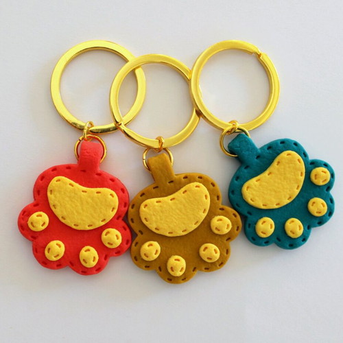 Handmade paw keychain new with monogram