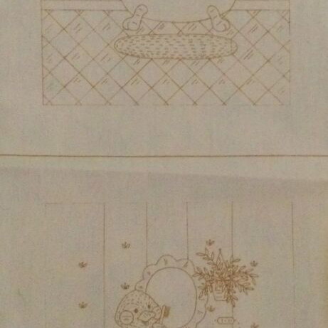 Vintage embroidery fabric set with duckling designs by The Creative Circle new