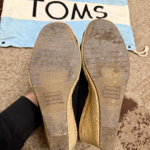 Toms platform shoes used, size 37, black and beige