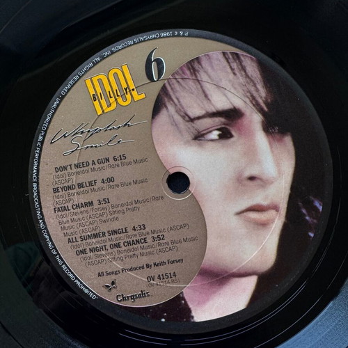 Billy Idol Whiplash Smile LP used, 1st US 1986 pop