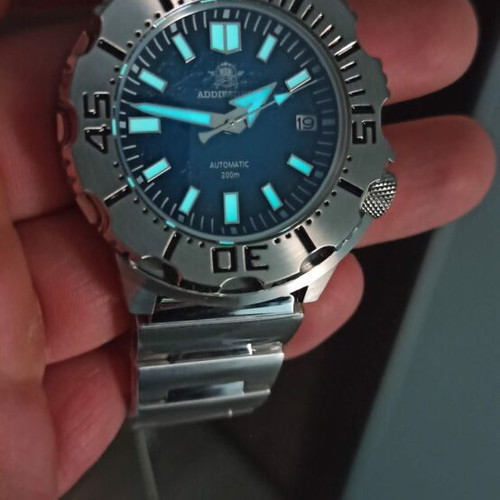 Addiesdive men's automatic watch new, blue dial