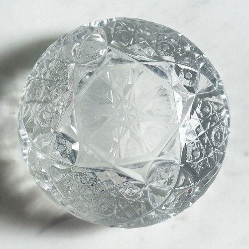 Vintage ashtray handmade crystal from Czech Republic like new