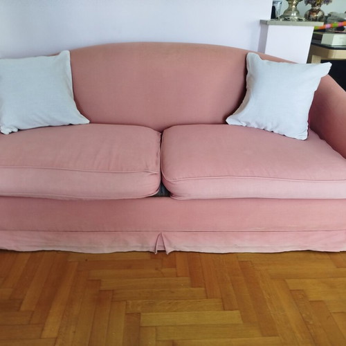 Double sofa bed used, wooden frame, mattress not included