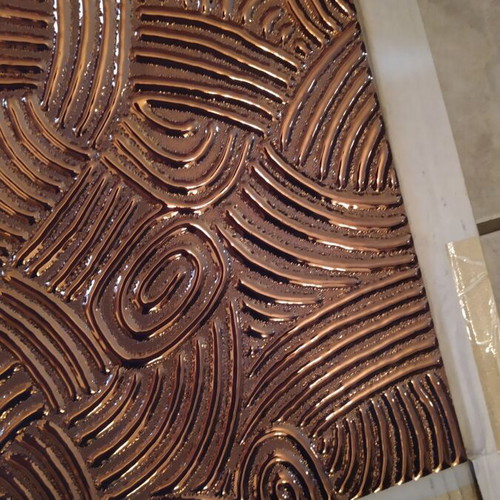 Γλυπτό πλακάκι ντεκόρ ανάγλυφο 45x45, καινούργιο, σετ 3 τεμαχίων χαλκού
