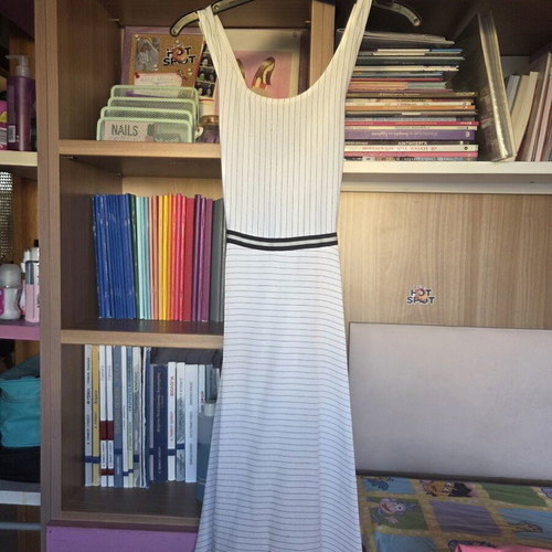 Summer dress Mini Raxevsky like new, cross back straps, black and white
