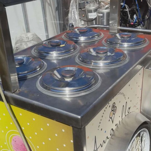 Ice Cream Cart with 6 Positions like new, stainless steel