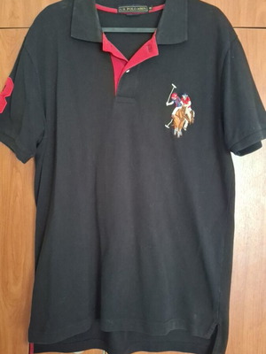 U.S. Polo Assn. polo shirt medium like new, black and red