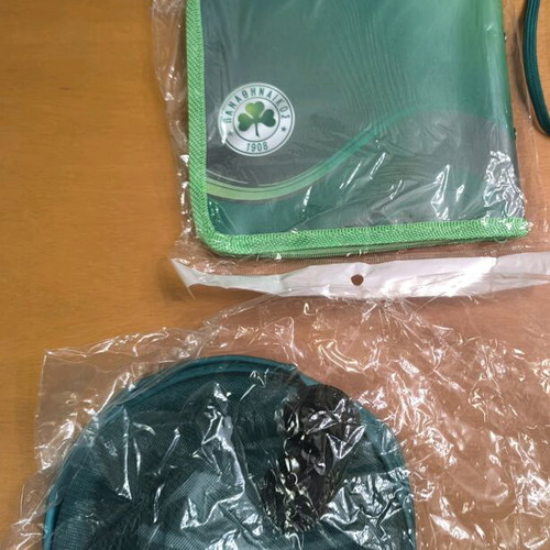 Panathinaikos memorabilia set new with pouch and car sunshade