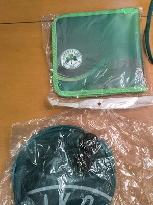 Panathinaikos memorabilia set new with pouch and car sunshade