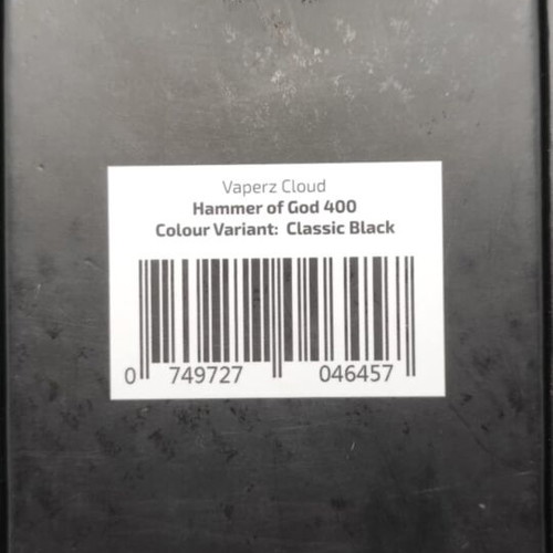 Vaperz Cloud Hammer of God 400 Box like new, black
