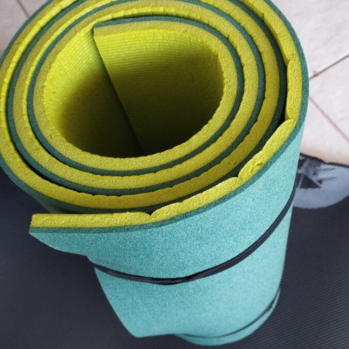 Exercise mat used, made of foam