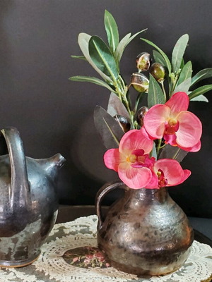 Vintage J. Graf Stoob Pottery Wine Jug set of two