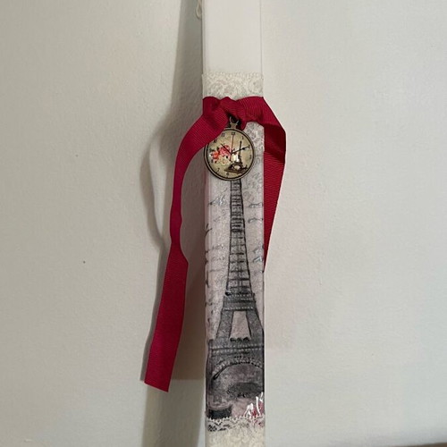 Easter candle with Eiffel Tower and pendant new