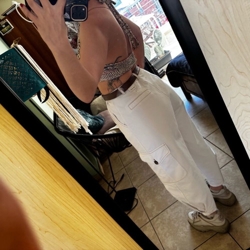 BSB White Balloon Pants like new with topstitch detail