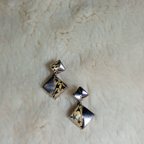 Silver earrings pair used, 925 stamped