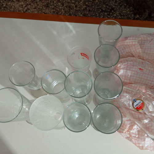 Beer, frappe and freddo espresso glasses like new, set of 16