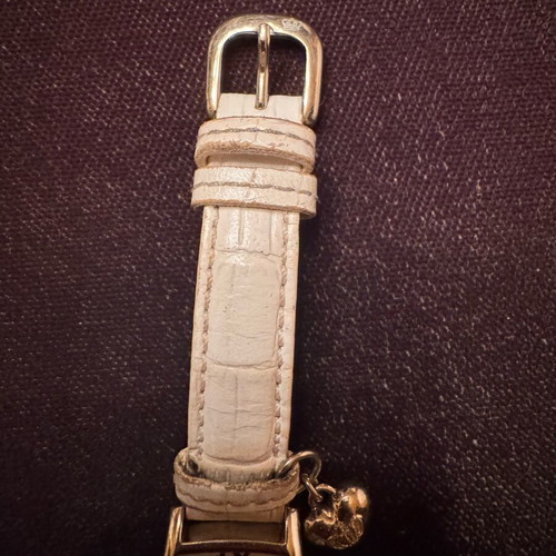 Juicy Couture leather watch used, white strap, stainless steel