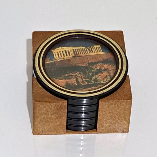 Coaster set used with Acropolis theme, 5 pieces