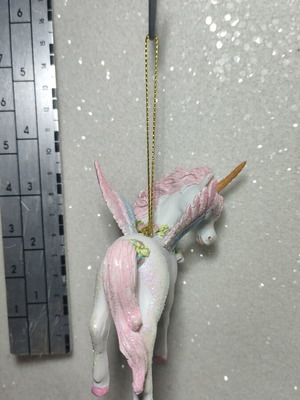 Pink unicorn hanging ornament