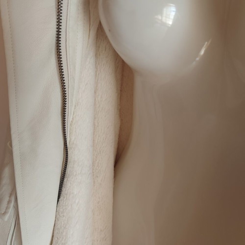 Cape jacket ivory color with soft fur lining, new