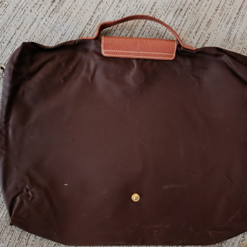 Longchamp document and laptop clutch like new, dark brown