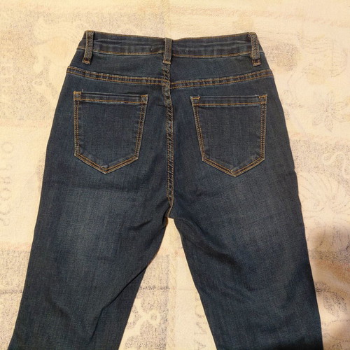 Jeans flared with metallic buttons, size S, blue, new