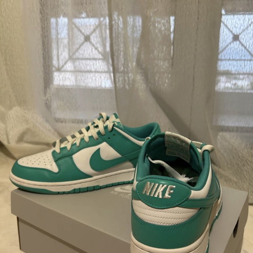 Nike Dunk Jade sneakers size 44, white and turquoise
