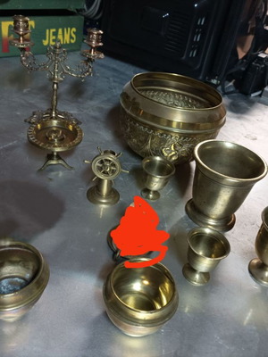 Μπρούτζινα διακοσμητικά μεταχειρισμένα, πακέτο 11 κομματιών