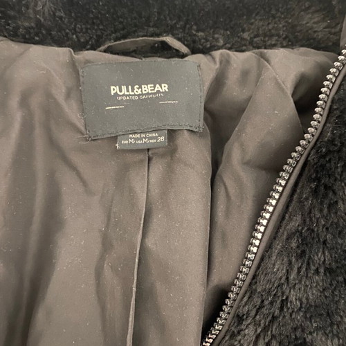 Pull & Bear black medium fur jacket like new