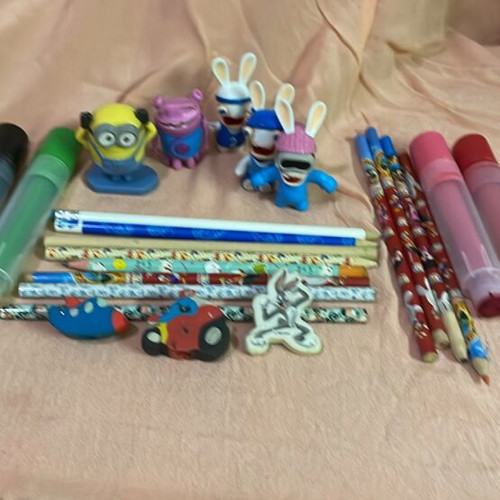 Pencils, erasers, markers, and toy stamps set new